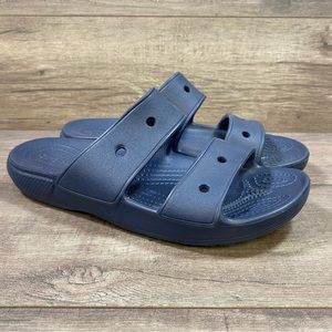Crocs Slide Sandals Comfort Navy Blue Cushy Mens Size 7 Womens 9